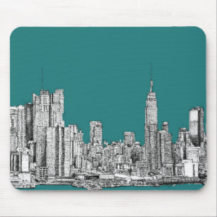 Dunkler Türkis NYC Mousepad