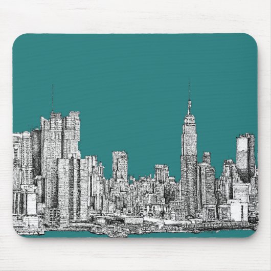 Dunkler Türkis NYC Mousepad (Vorne)