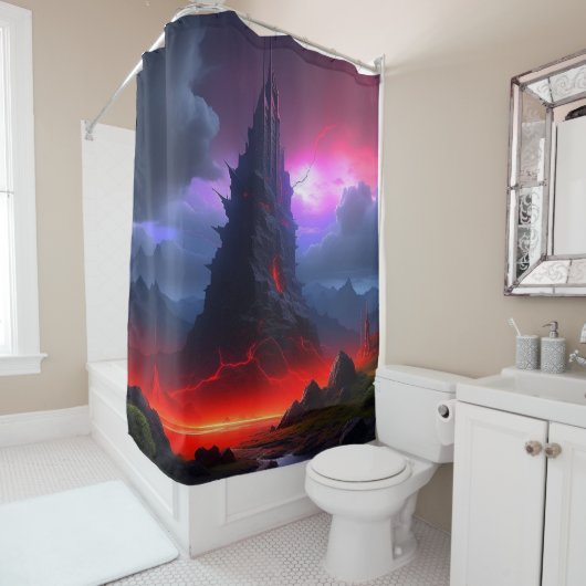 Dunkler Turm Duschvorhang (Beispiel)