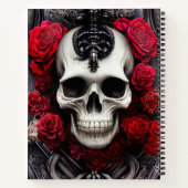 Dunkler und gotischer Schädel und Rose Murial Notizblock (Rückseite)