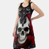 Dunkler und gotischer Schädel und Rose Schürze (InSitu)