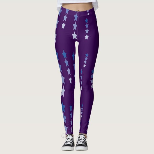 Dunkler und leichter blauer Star Leggings (Vorderseite)