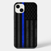 Dunkler und robuster Stil | Polizeiflagge der Thin iPhone Hülle (Rückseite)