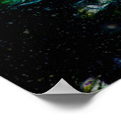 Dunkler verzauberter Fantasy Art Forest Pond Poster (Ecke)