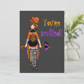 Dunkler Viktorianischer Zirkus Halloween Einladung (Stehend Vorderseite)