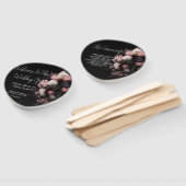 Dunkler Vintag bordeauxfarbener Blumenhandfan Fächer (Non-assembled)