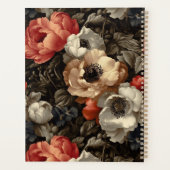 Dunkler Vintage-Blumen-Spiral-Planer Planer (Rückseite)
