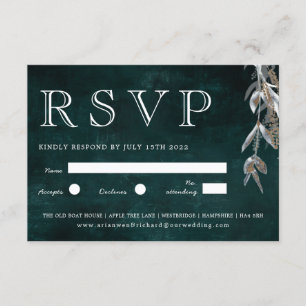 Dunkler Vintage-Kranz mit rustikalem Blattwerk Einladung