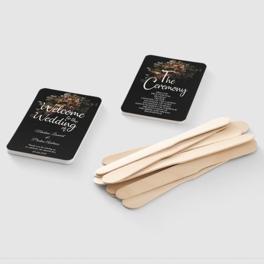 Dunkler Vintager Blumenhandschuh Fächer (Non-assembled)