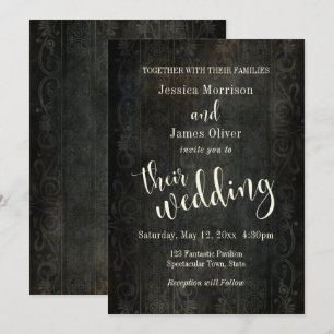 Dunkler Vintager Hintergrund, Typografie 30 Hochze Einladung