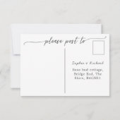 Dunkler Vintager Kranz mit rustikaler Foliage Einl Einladung (Rückseite)