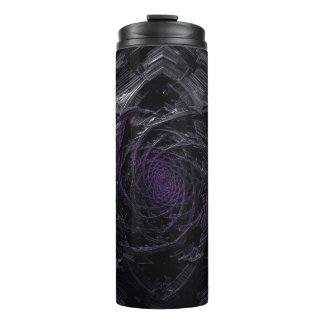 Dunkler Vortex-Wärmebecher – Galaxie Spiralgeometr Thermosbecher