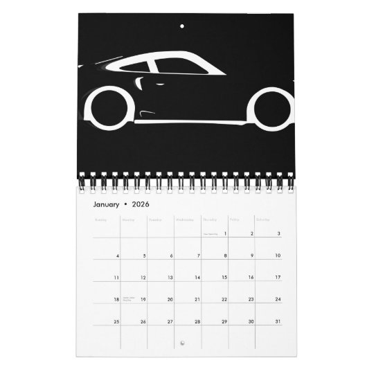 Dunkler Wagen Kalender (Jan 2026)