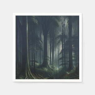 Dunkler Wald bei Dämmerung Sweet 16 Serviette