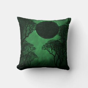 Dunkler Wald Eclipse Kissen, grün Kissen