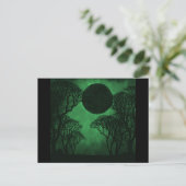 Dunkler Wald Eclipse Postcard, grün Postkarte (Stehend Vorderseite)