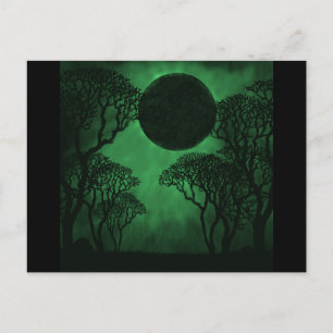 Dunkler Wald Eclipse Postcard, grün Postkarte