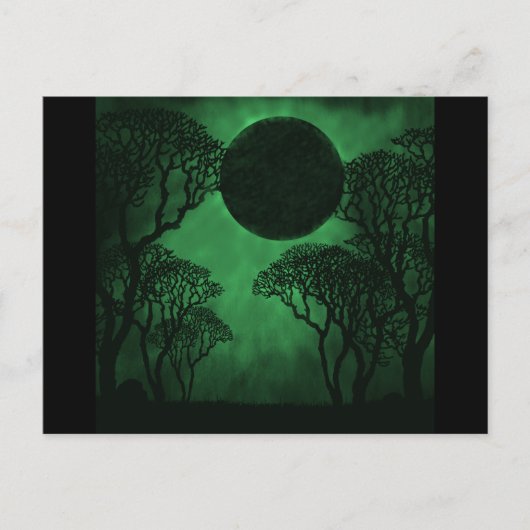 Dunkler Wald Eclipse Postcard, grün Postkarte (Vorderseite)