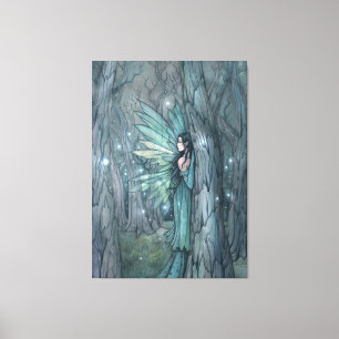Dunkler Wald Fairy Mystical Fantasy Art Leinwanddruck