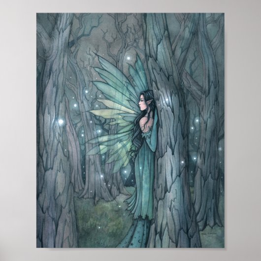 Dunkler Wald Fairy Mystical Fantasy Art Poster (Vorne)