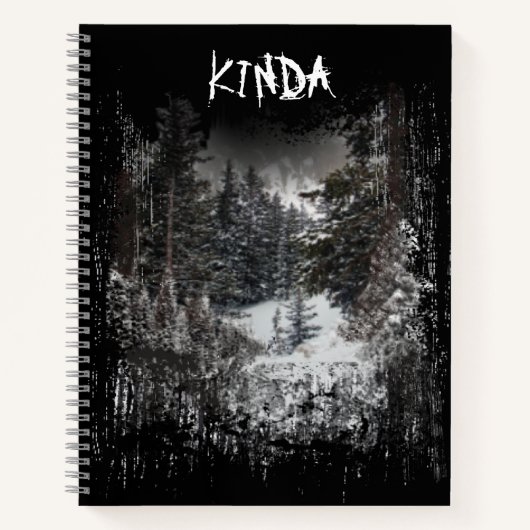 Dunkler Wald | Forest Trees Snowy Notebook Notizblock (Vorderseite)