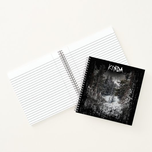 Dunkler Wald | Forest Trees Snowy Spiral Notebook Notizblock (Innenseite)