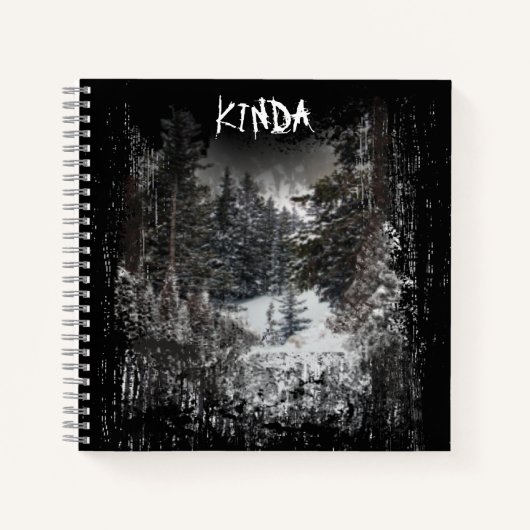 Dunkler Wald | Forest Trees Snowy Spiral Notebook Notizblock (Vorderseite)