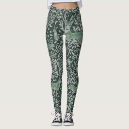 Dunkler Wald Grüner Tierfuchs Kaninchenkugel Fanta Leggings