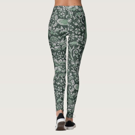 Dunkler Wald Grüner Tierfuchs Kaninchenkugel Fanta Leggings (Rückseite)