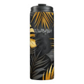 Dunkler Wald mit goldenen Highlights Thermosbecher (Vorderseite)