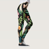 Dunkler Wald Mushroom Woodland Muster Kunst Leggings (Rechts)