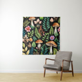 Dunkler Wald Mushroom Woodland Muster Kunst Wandteppich (Beispiel)
