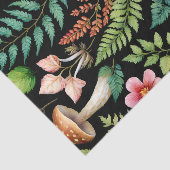 Dunkler Wald Mushroom Woodland Muster Seidenpapier (Ausschnitt)