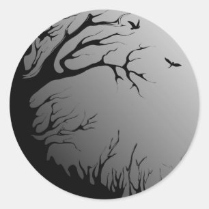 dunkler Wald Runder Aufkleber