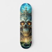 Dunkler Wald Schädel Skateboard (Vorderseite)