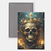 Dunkler Wald Skull Magnet (Vorderseite/Rückseite)