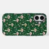 Dunkler Wald Smaragd Pilze Nahtloser Forestcore Case-Mate iPhone Hülle (Rückseite (Horizontal))