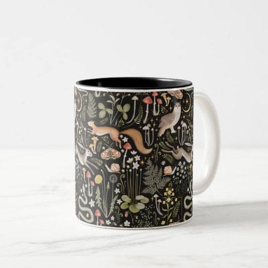 Dunkler Wald-Tasse Zweifarbige Tasse (VorderseiteRechts)