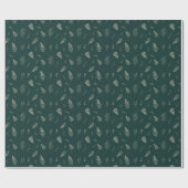 Dunkler Wald | Winter Laurel Pattern Geschenkpapier (Flach)