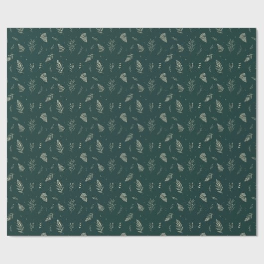 Dunkler Wald | Winter Laurel Pattern Geschenkpapier (Flach)