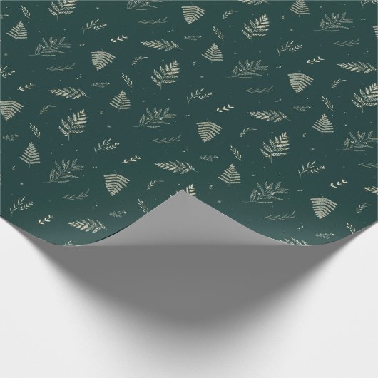 Dunkler Wald | Winter Laurel Pattern Geschenkpapier (Ecke)