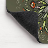 Dunkler Waldgrüner Goblincore-Pilzaugen-Trip Mousepad (Ecke)