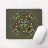 Dunkler Waldgrüner Goblincore-Pilzaugen-Trip Mousepad (Mit Mouse)