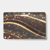 Dunkler Walnussbaum mit glänzenden Goldflüssen Ausweis (Rückseite)