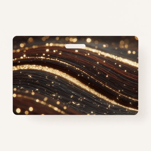 Dunkler Walnussbaum mit glänzenden Goldflüssen Ausweis (Vorderseite)