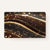 Dunkler Walnussbaum mit glänzenden Goldflüssen Ausweis (Rückseite)