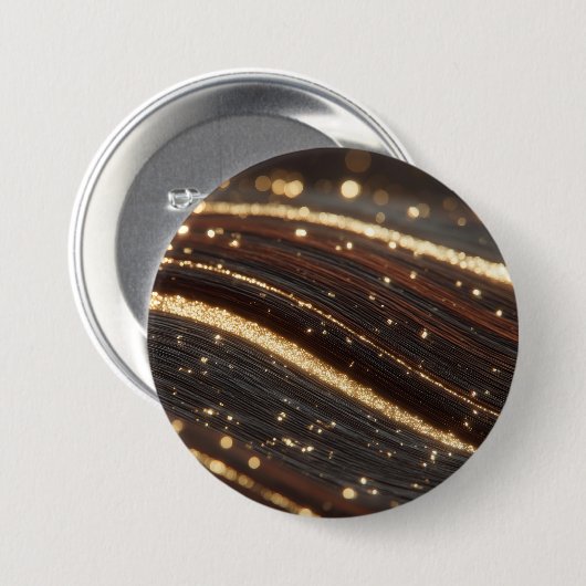 Dunkler Walnussbaum mit glänzenden Goldflüssen Button (Vorne & Hinten)