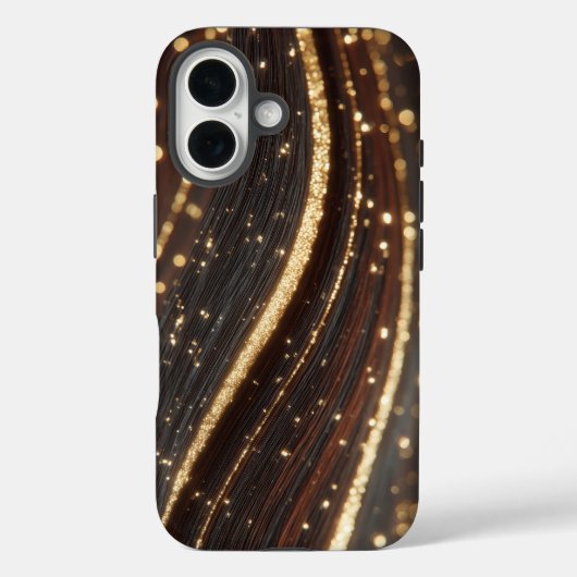 Dunkler Walnussbaum mit glänzenden Goldflüssen Case-Mate iPhone Hülle (Rückseite)