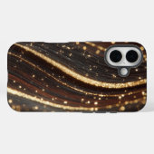 Dunkler Walnussbaum mit glänzenden Goldflüssen Case-Mate iPhone Hülle (Rückseite (Horizontal))