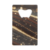 Dunkler Walnussbaum mit glänzenden Goldflüssen Geldbeutel Flaschenöffner (Vorderseite)